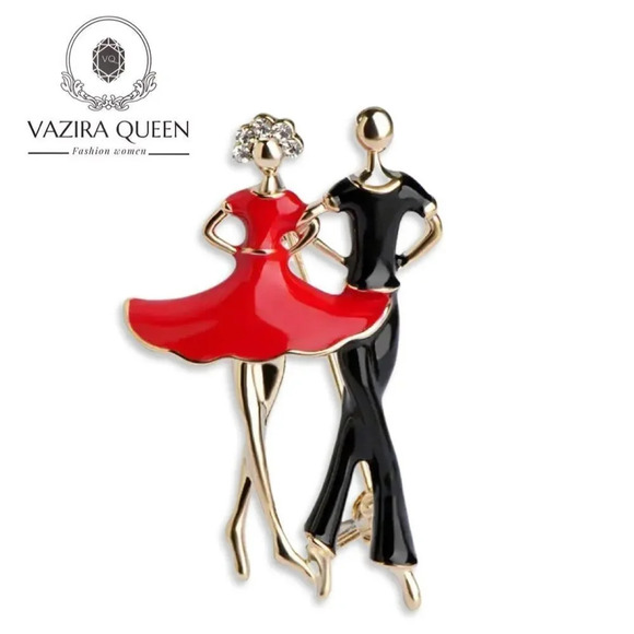 VQ Dance Couple Brooch - Picture 1 of 5